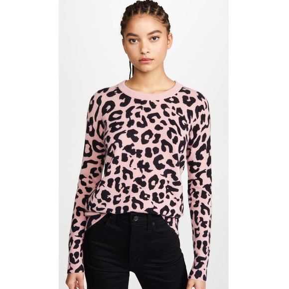 NWT White + Warren Cashmere Sweater Leopard - Picture 2 of 16